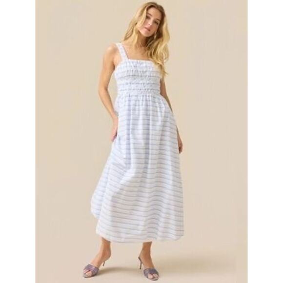 Altar'd State Dresses & Skirts - Altar’d State Blue Stripe Smocked Maxi Dress NWT Small
